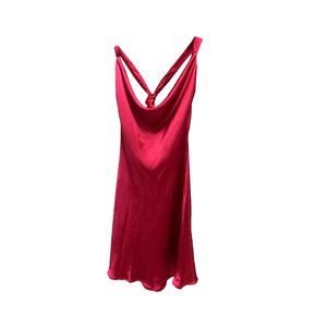 Altar'D State Daphne Satin Dress - Burgundy - Size M